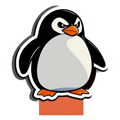 An angry penguin sticker
