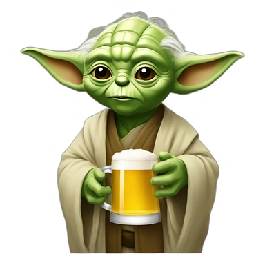 Yoda qui boit une bière sticker