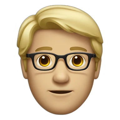 dark blond european men with glasses sticker