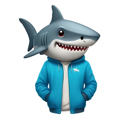 Shark with hoodie sticker