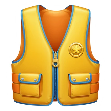 a gold medal with a gold lifevest engraved on it sticker