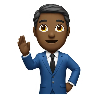 Man with blue suit and black tie preaching  sticker