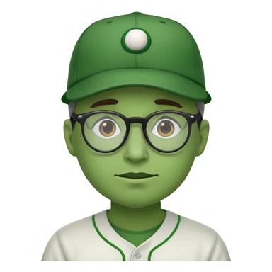glasses brocoli with baseball hat sticker