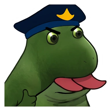 Bald man long beard tongue out  sticker