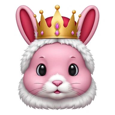 pink bunny with red crown sticker
