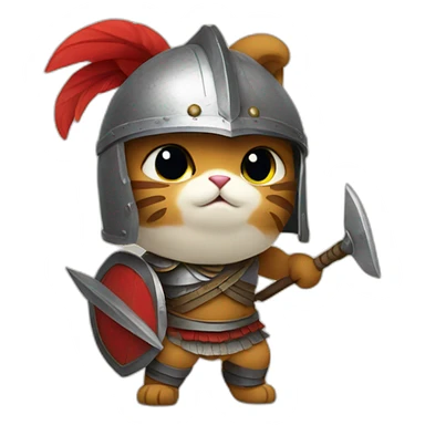 cat dressed as an hoplite sticker