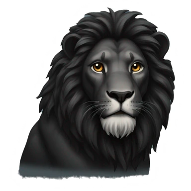Black lion sticker