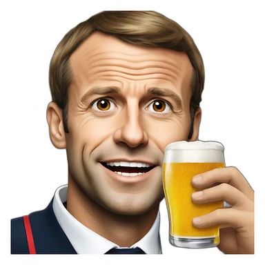Emmanuel Macron avec une bière  sticker
