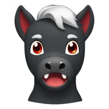 Angry dark poney red eyes sticker