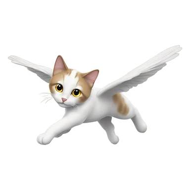 A cat flying down  sticker