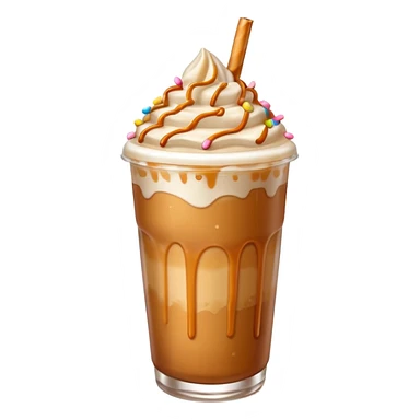 iced caramel macchiato with drizzle and sprinkles soft top sticker