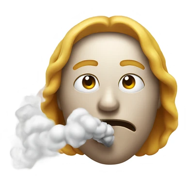 Face blowing out smoke sticker