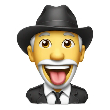 Country person with tongue sticking out sticker