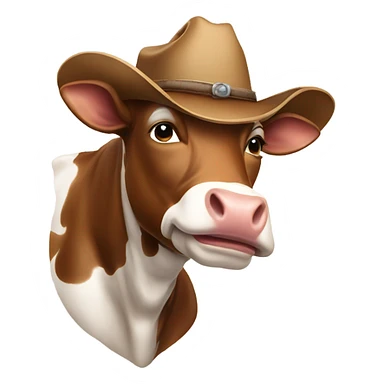 Cow with cowboy hat sticker