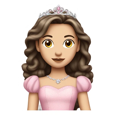 beautiful caucasian brunette princess in pink princess dress sticker