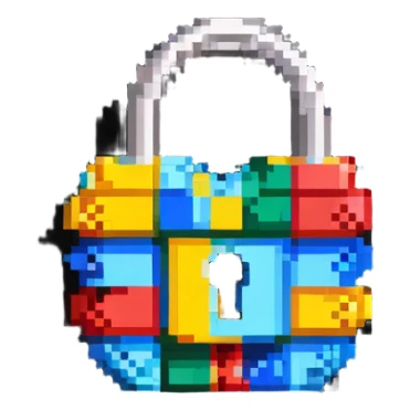 Padlock crafted from paper, origami lock sticker