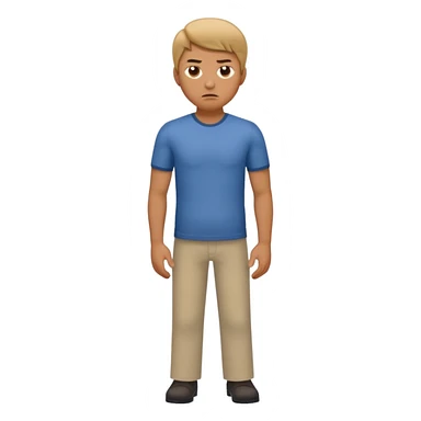 Man standing with his hands on his hips with an annoyed look on his face. His body is turned slightly to the side sticker