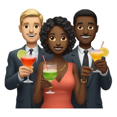 Three cocktails in hands sticker