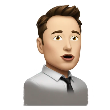 Elon musk kiss face sticker