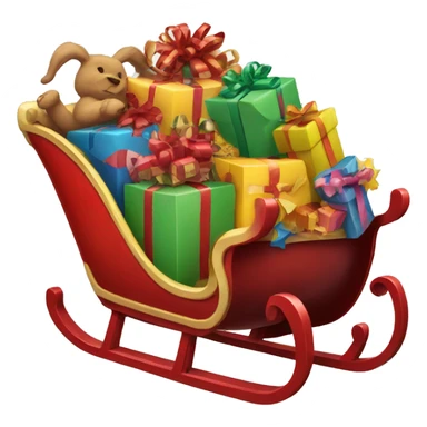 Sleigh full of toys sticker