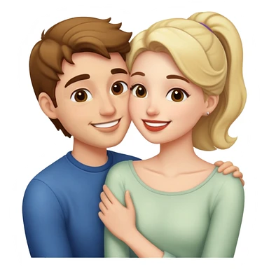 couple kissing sticker