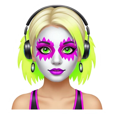 White female raver sticker