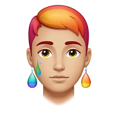 Rainbow with a teardrop tattoo sticker