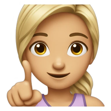 girl about 25 shows thumbs up sticker