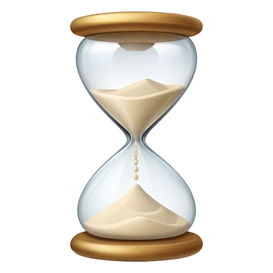 White color hourglass with white sand inside  sticker