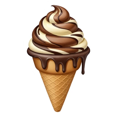 melted white and dark chocolate ice cream sticker