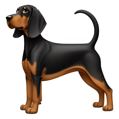 Tan and blackCoonhound Dog Breed Full Body sticker