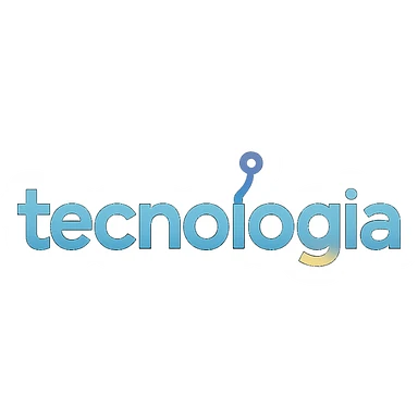 the word 'tecnologia' in a creative, modern style, suitable for a tech brand logo sticker