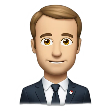Macron qui fait un V avec 2 doigts sticker