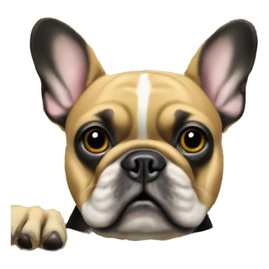 Black-and-tan French bulldog on pile of money  sticker
