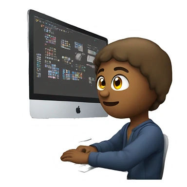 Graphics designer working on pc sticker