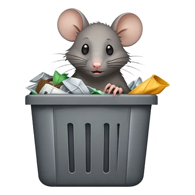 A rat in the trash sticker