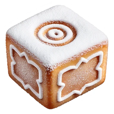 Turkish Delight Cinematic Realistic Turkish Delight Dessert Emoji, depicted as a single, delicate piece of Turkish delight dusted with powdered sugar, rendered with intricate textures and soft, inviting lighting. sticker