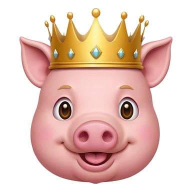 A pig wears crown  sticker