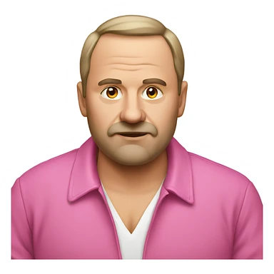 Big russian man wearing pink  sticker