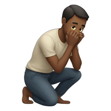 man on hands and knees sticker