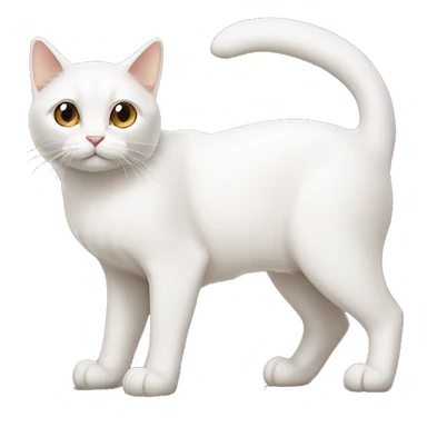 White cat with tan ears and tail sticker