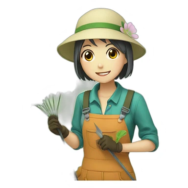 anime gardener girl sticker