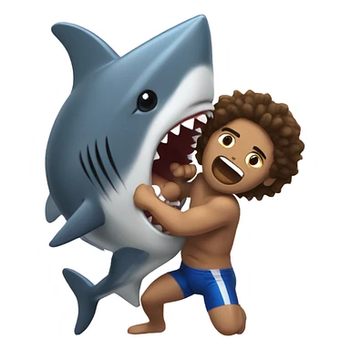 Me wrestling a shark sticker