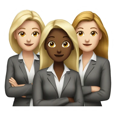 Three white female coworkers  sticker