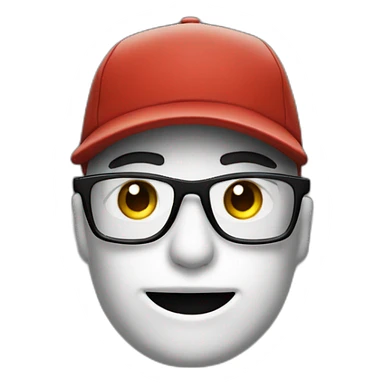 personaje blanco con gorra con las letras bzrp y lentes negros sticker