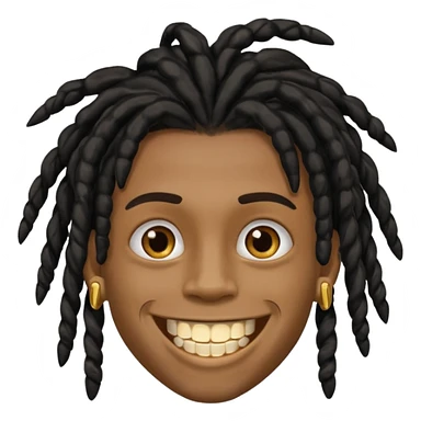 Garoto negro com black nudred com dente de ouro sticker