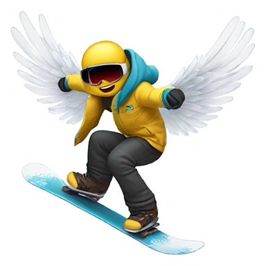 Snowboarder with wings sticker