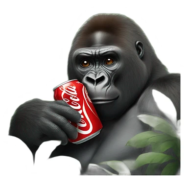 Gorilla drinking coca cola sticker