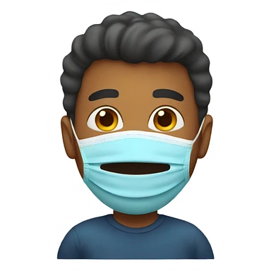 A father with  mask sticker