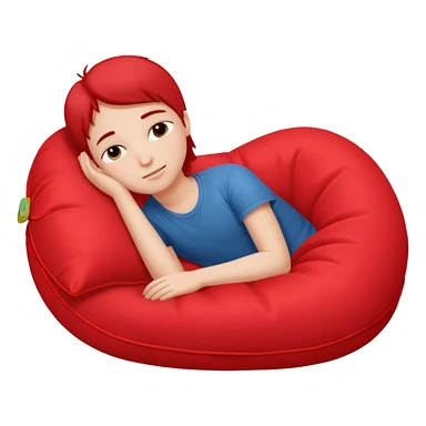 resting with red pilow sticker